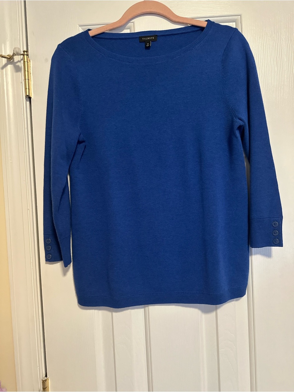 Talbots Women's Boatneck Sweater - Royal Blue size medium